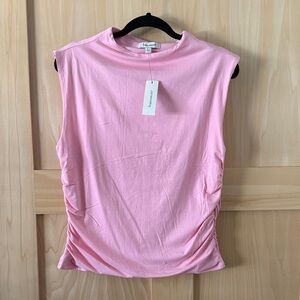 Francesca's Collections NWT Pink Sleeveless Ruched Side Tank